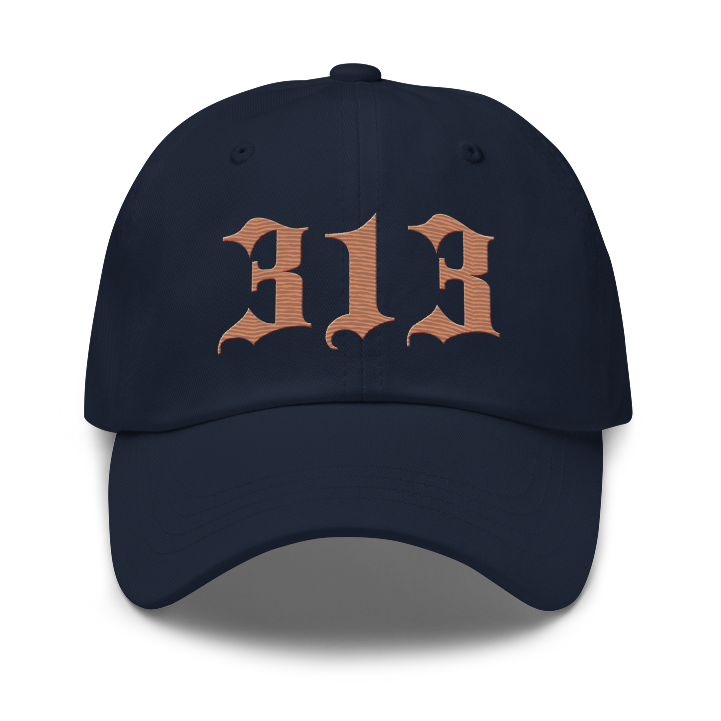 Detroit '313' Dad Hat (Old English Font) | Copper