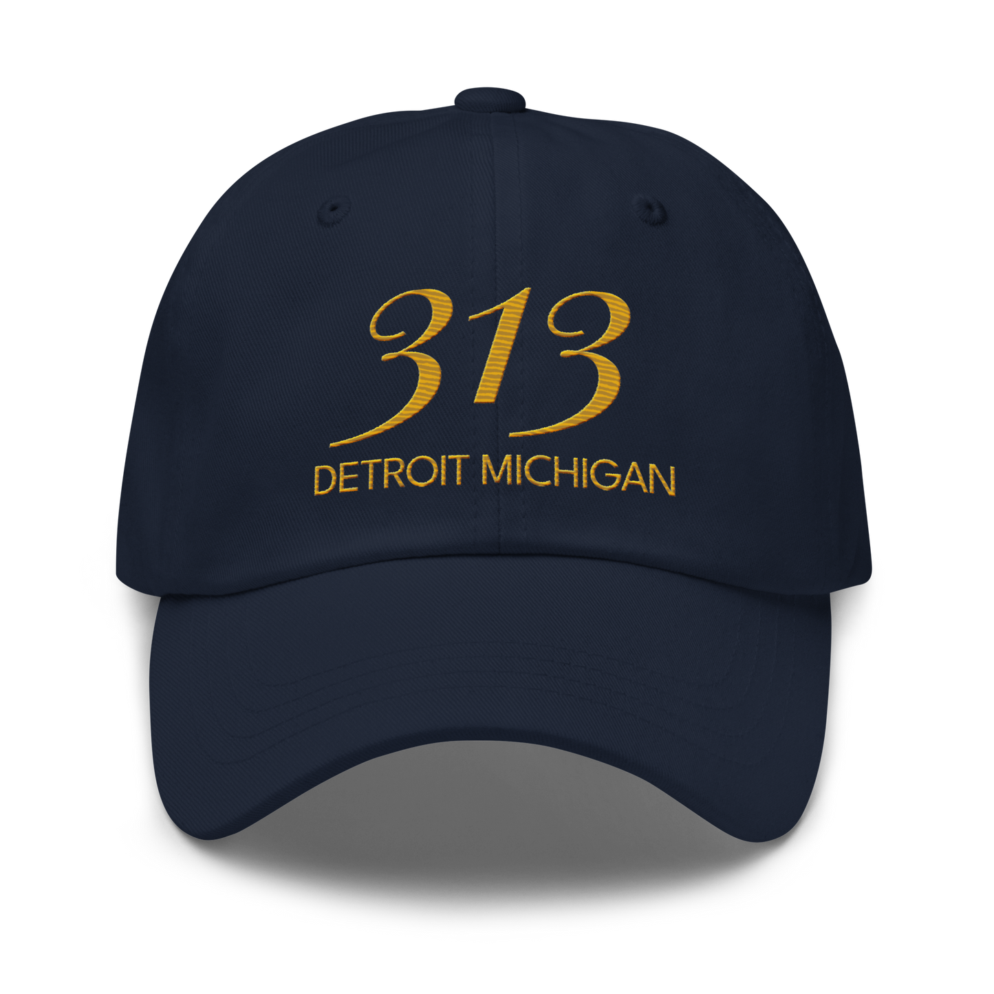 '313 Detroit Michigan' Dad Hat | Gold