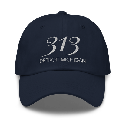 '313 Detroit Michigan' Dad Hat | Platinum