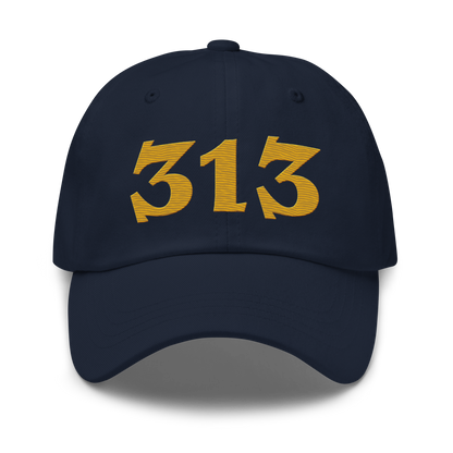 Detroit '313' Dad Hat (Angry Font) | Gold