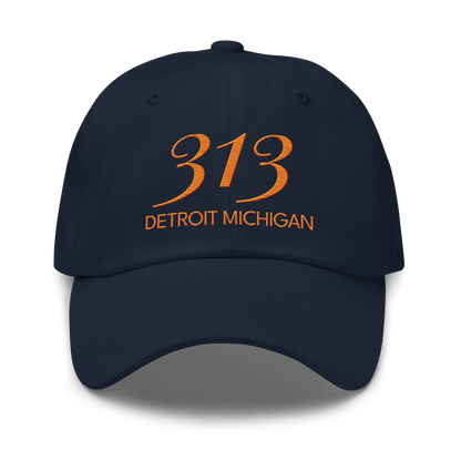 '313 Detroit Michigan' Dad Hat | Orange