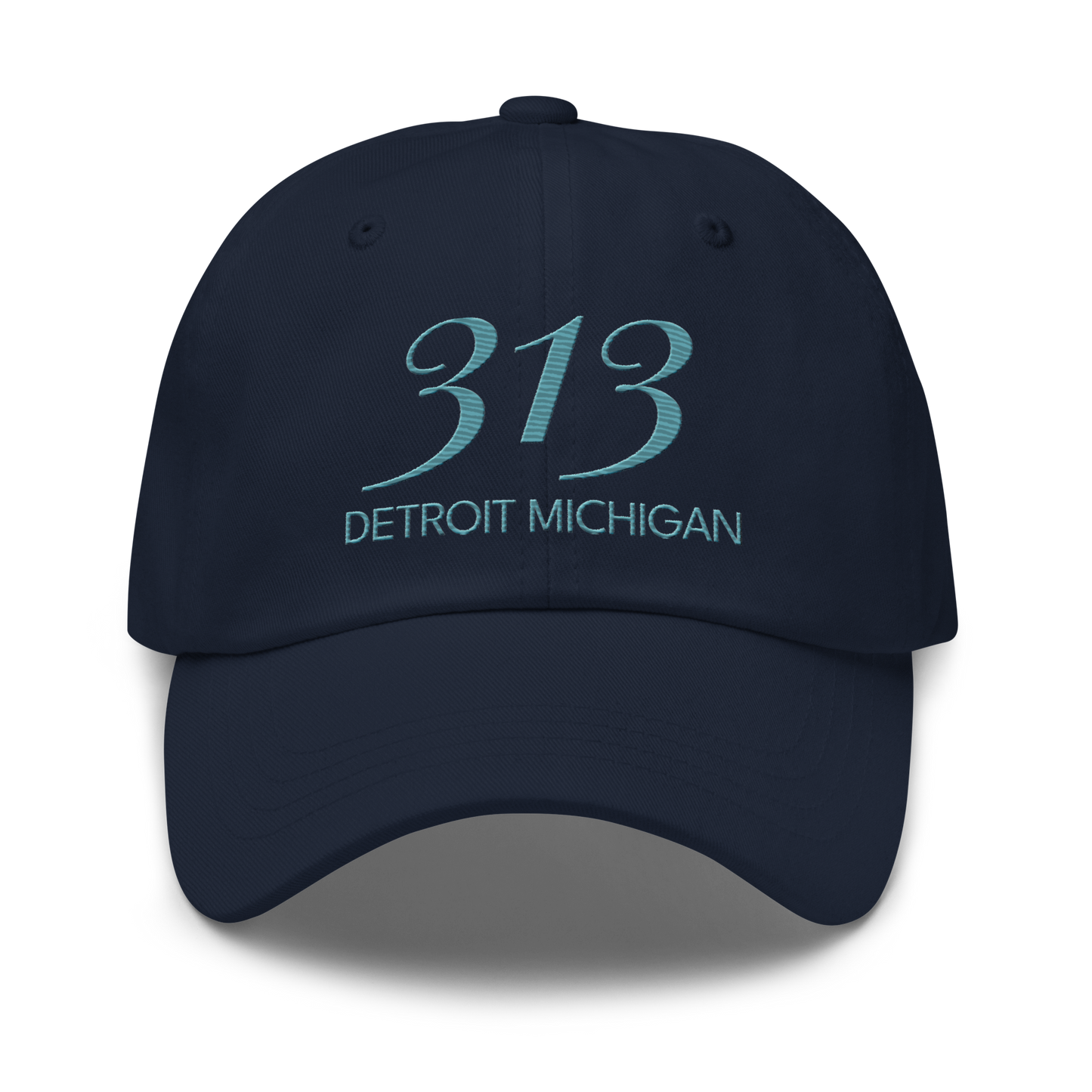 '313 Detroit Michigan' Dad Hat | Huron Blue