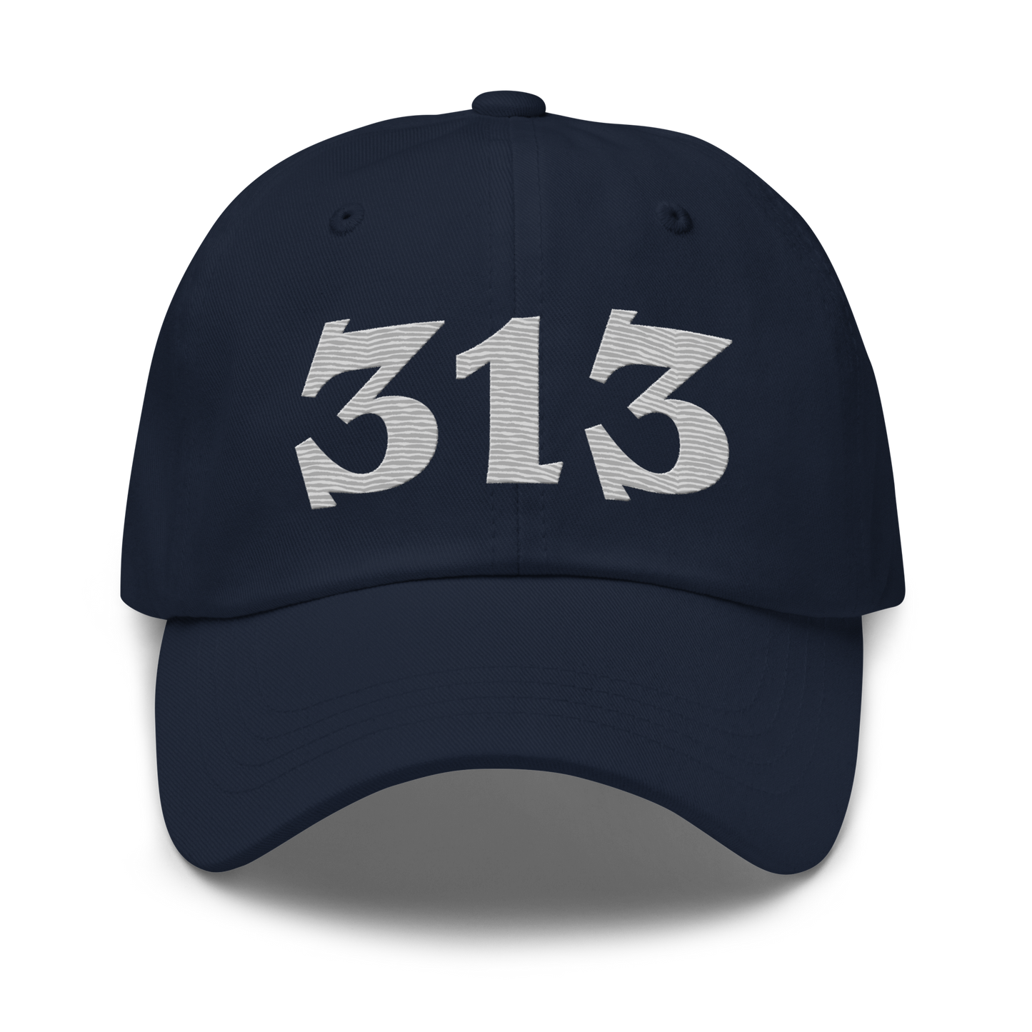 Detroit '313' Dad Hat (Angry Font) | Platinum