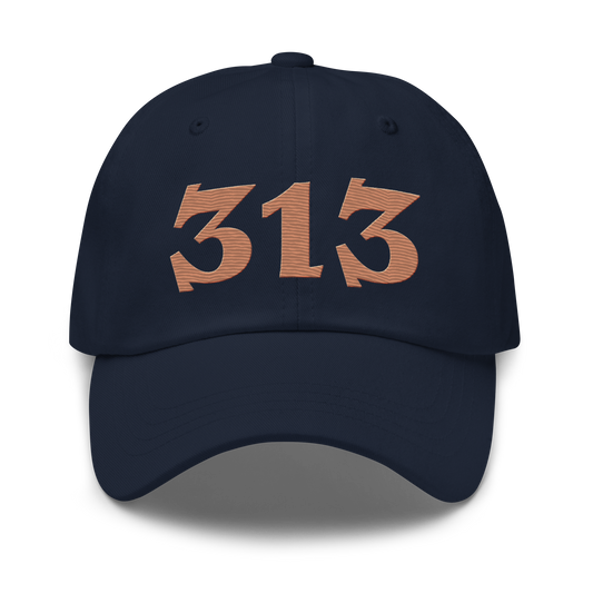 Detroit '313' Dad Hat (Angry Font) | Copper