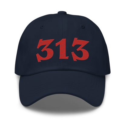 Detroit '313' Dad Hat (Angry Font) | Aliform Red