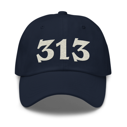 Detroit '313' Dad Hat (Angry Font) | Ivory White