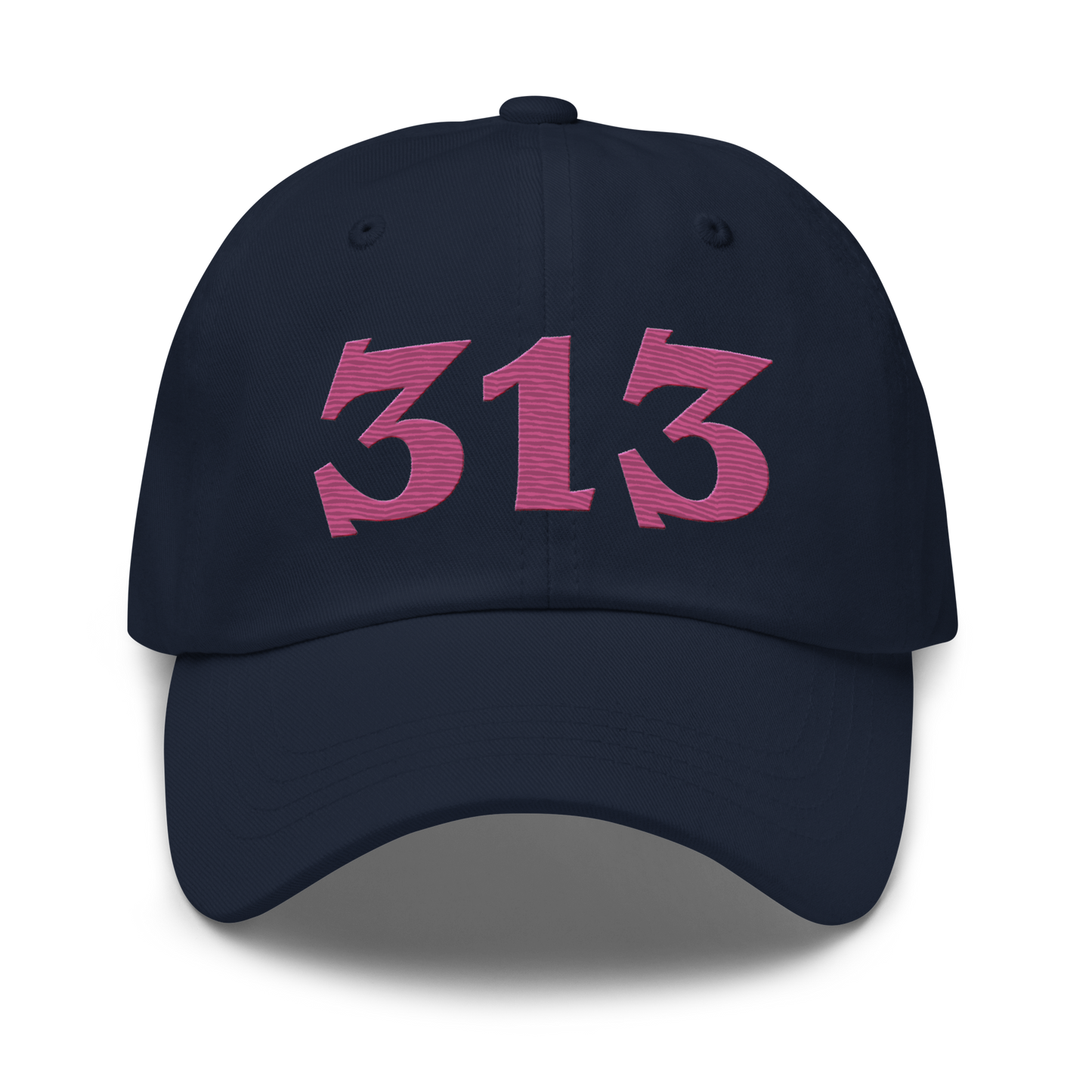 Detroit '313' Dad Hat (Angry Font) | Apple Blossom Pink