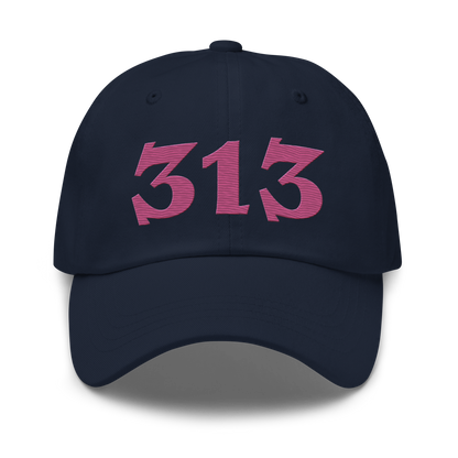 Detroit '313' Dad Hat (Angry Font) | Apple Blossom Pink