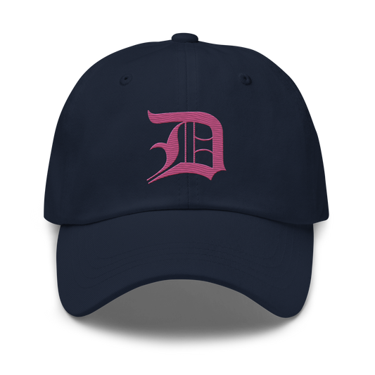 Detroit 'Old English D' Dad Hat (Apple Blossom Pink)