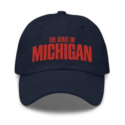 'The State of Michigan' Dad Hat (Flying Superhero Parody)