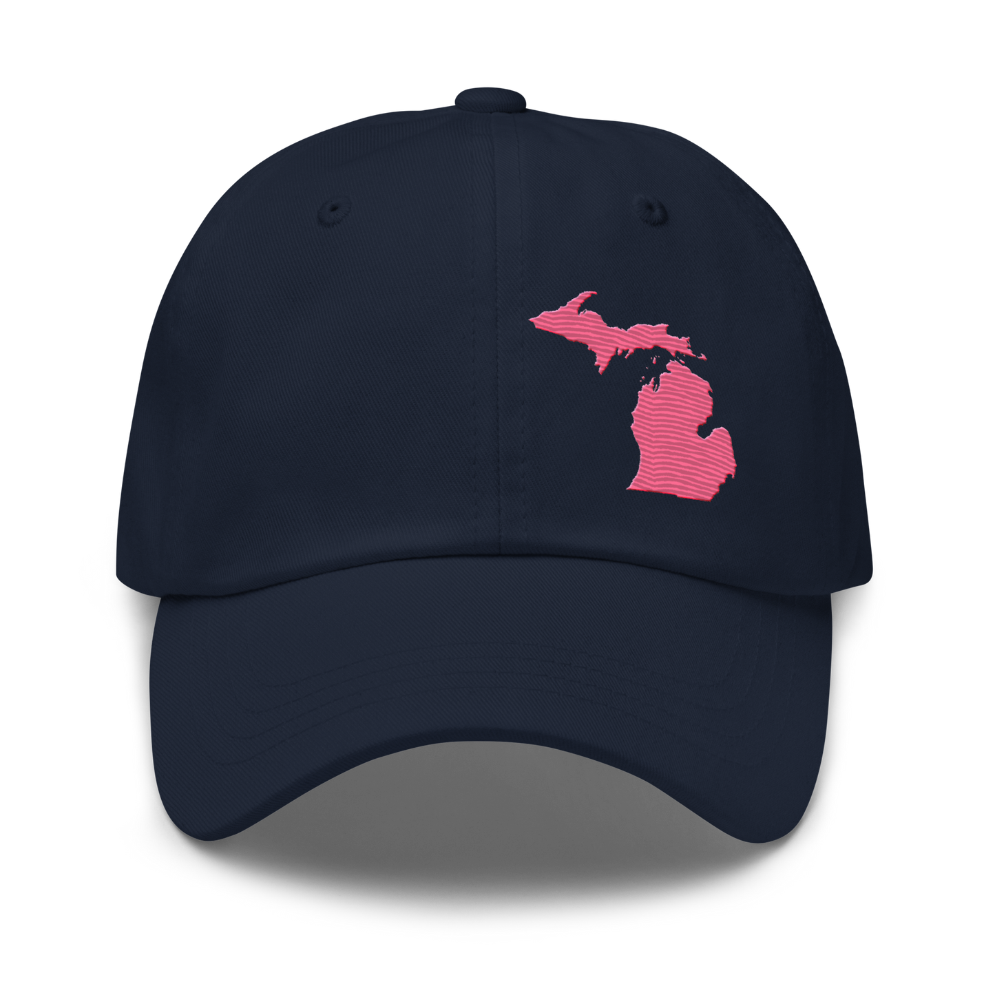 Michigan Dad Hat | Rhodochrosite Pink Outline