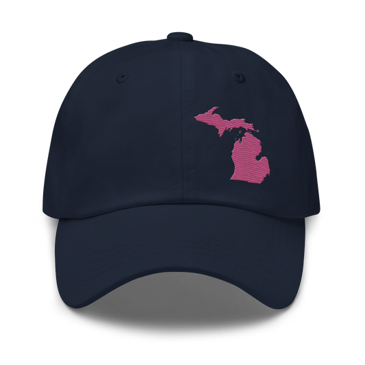 Michigan Dad Hat | Apple Blossom Pink Outline
