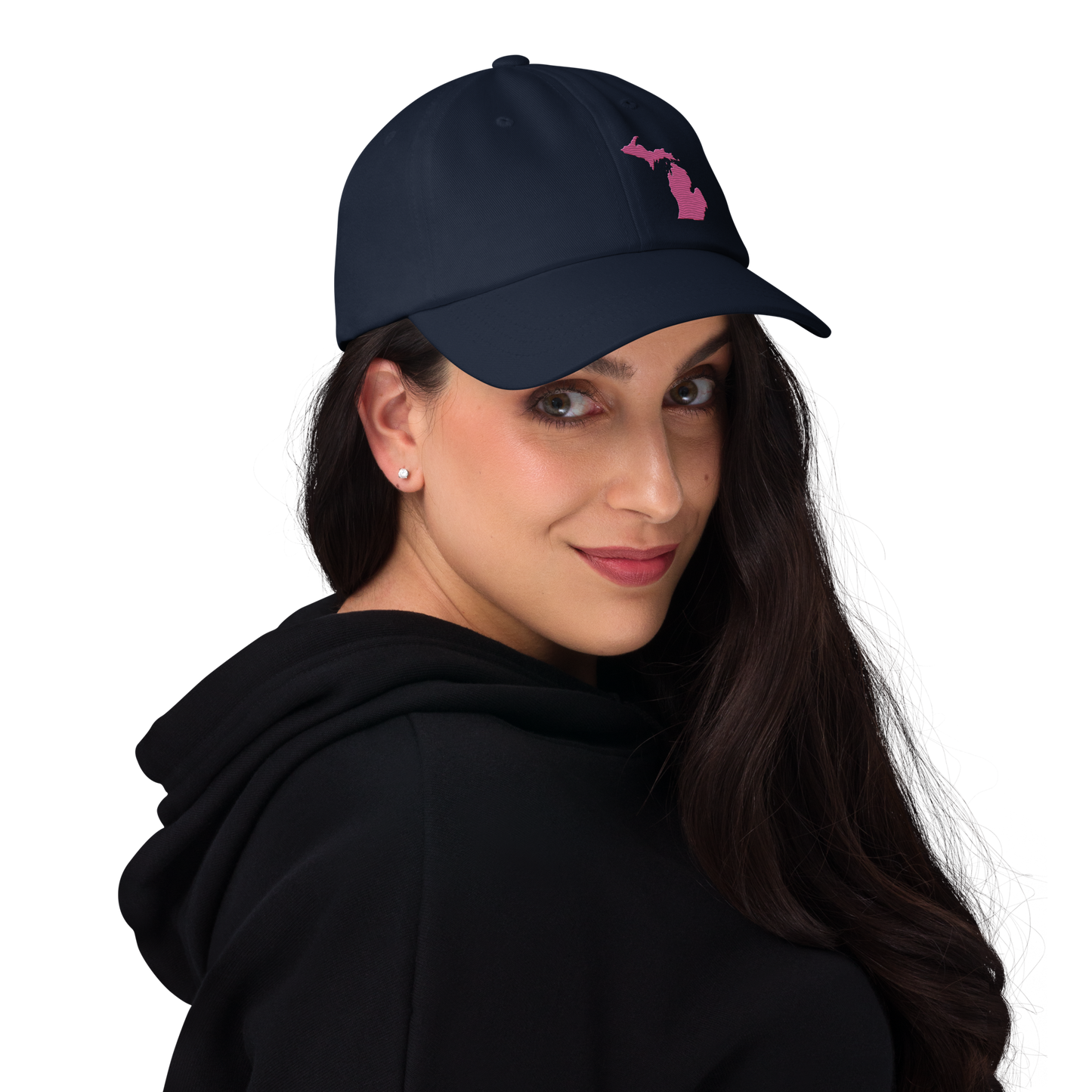 Michigan Dad Hat | Apple Blossom Pink Outline