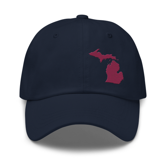 Michigan Dad Hat | Ruby Red Outline