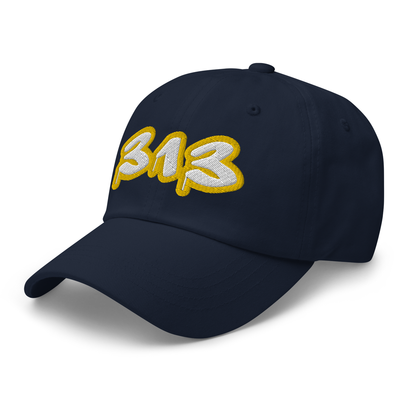 Detroit '313' Dad Hat (Tag Font w/ Gold Stroke)