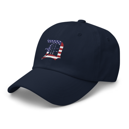 Detroit 'Old English D' Dad Hat (Patriotic Edition)