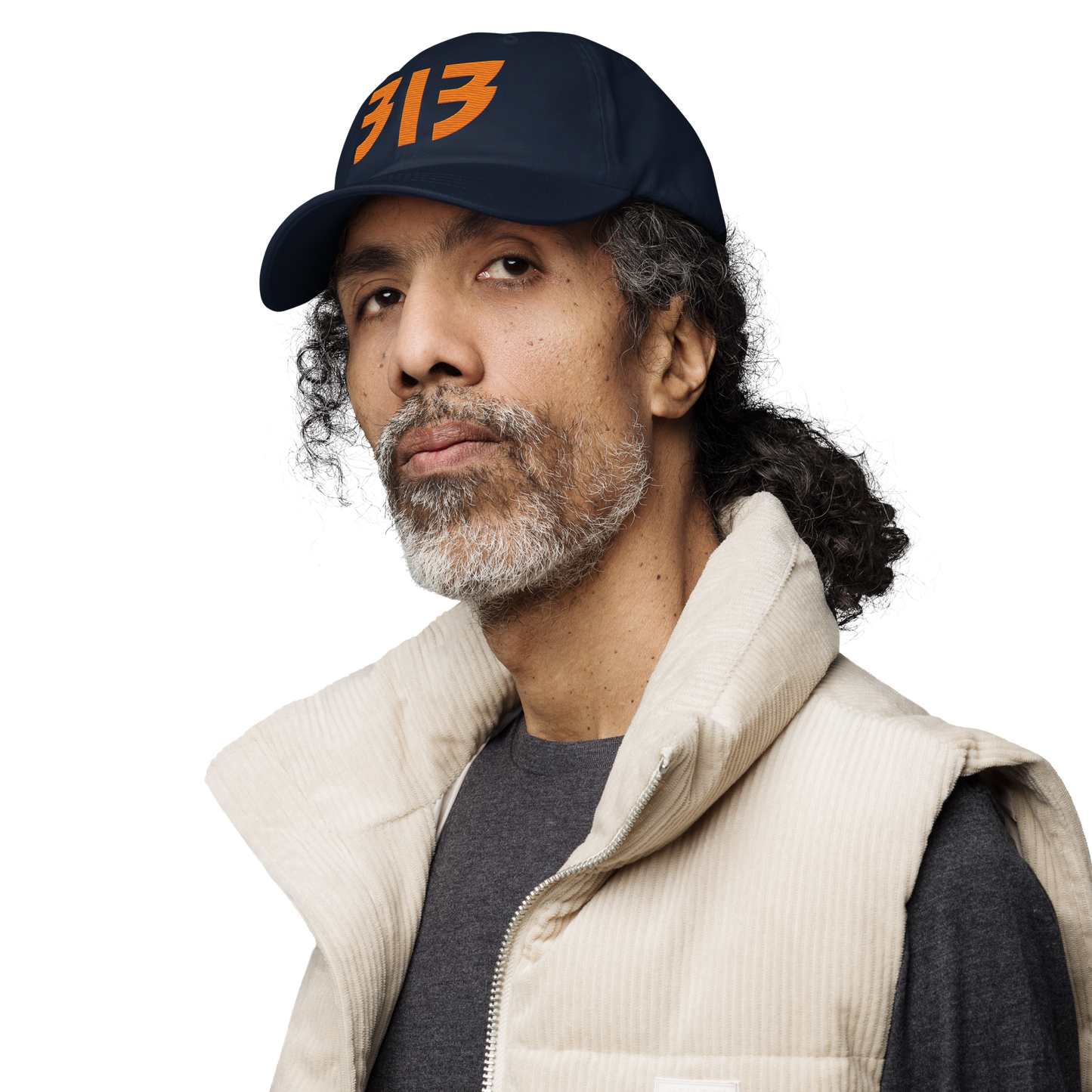 Detroit '313' Dad Hat (Glam Rock Font) | Orange