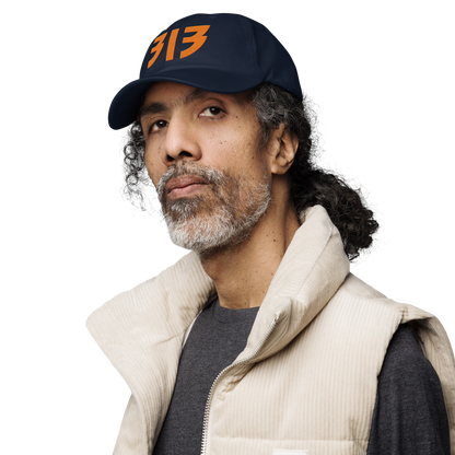 Detroit '313' Dad Hat (Glam Rock Font) | Orange