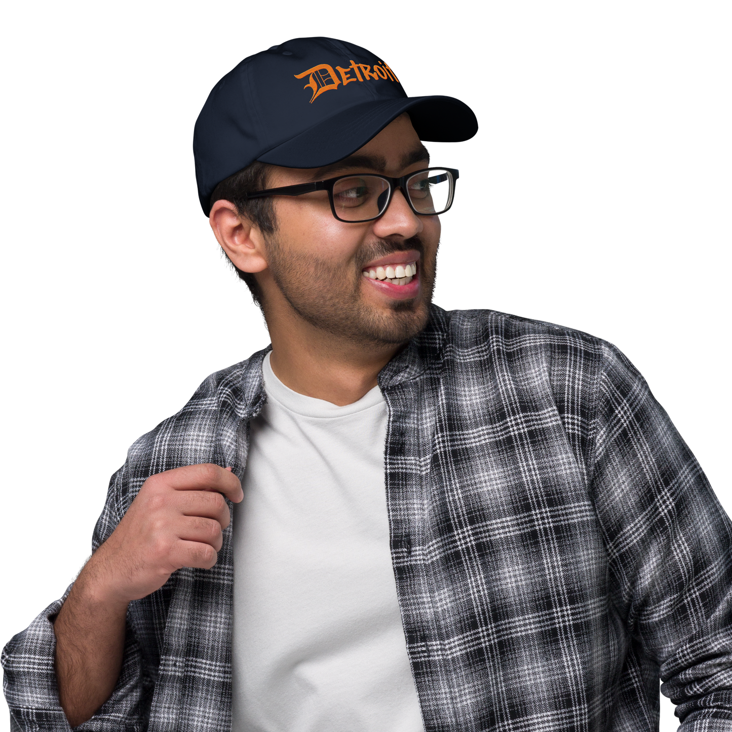 'Detroit' Dad Hat (OED Tag Font) | Orange