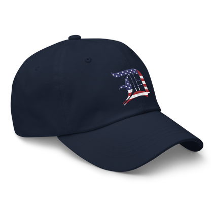 Detroit 'Old English D' Dad Hat (Patriotic Edition)