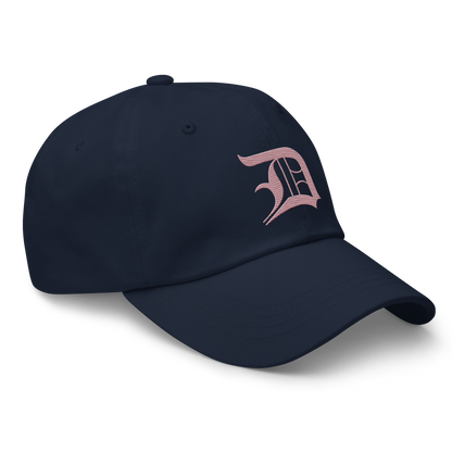 Detroit 'Old English D' Dad Hat (Cherry Blossom Pink)