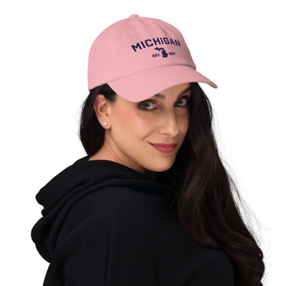 'Michigan EST 1837' Dad Hat (Athletic Font)