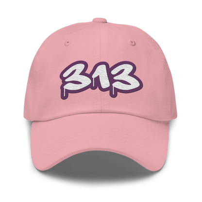 Detroit '313' Dad Hat (Plum Tag Font)