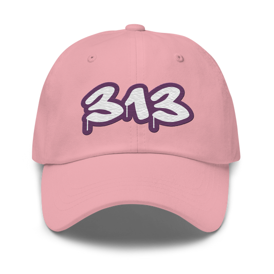 Detroit '313' Dad Hat (Plum Tag Font)