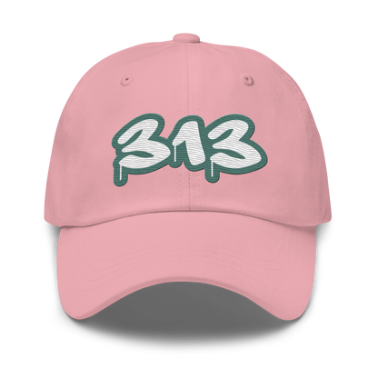 Detroit '313' Dad Hat (Copper Green Tag Font)