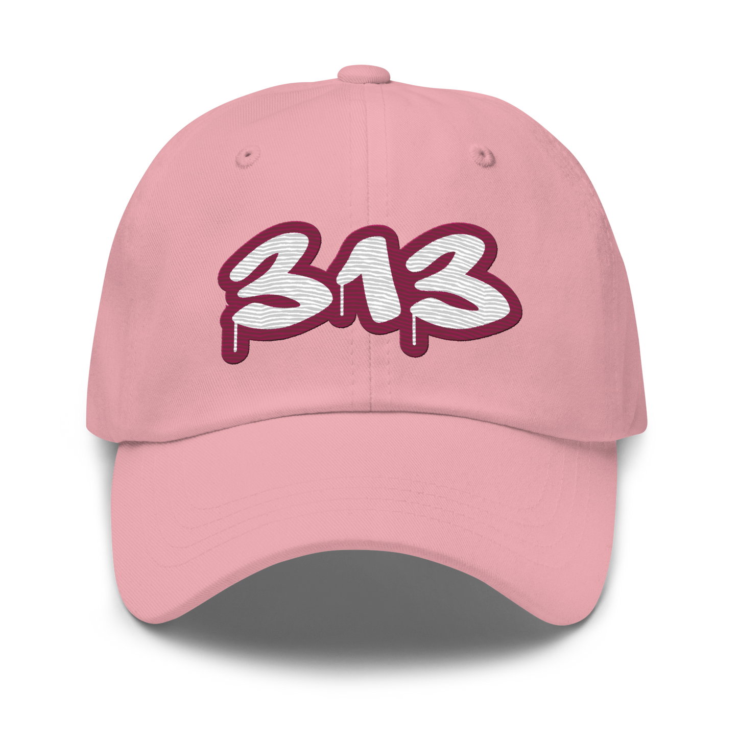 Detroit '313' Dad Hat (Ruby Red Tag Font)