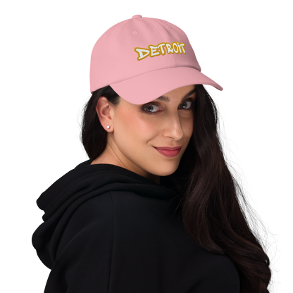 'Detroit' Dad Hat (Gold Tag Font)