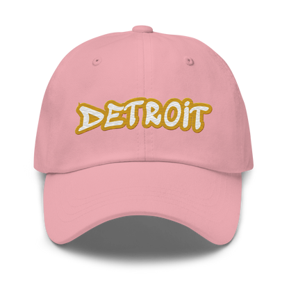 'Detroit' Dad Hat (Gold Tag Font)