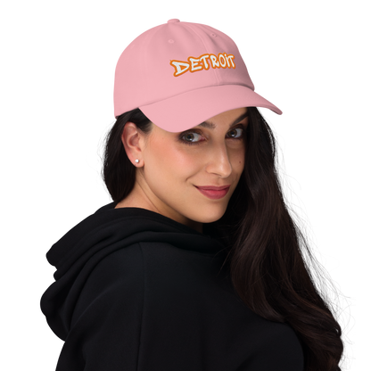 'Detroit' Dad Hat (Orange Tag Font)