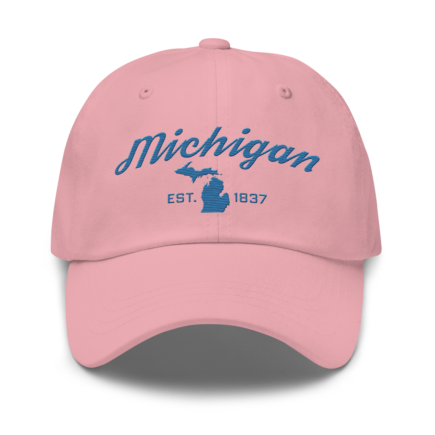 'Michigan EST 1837' Dad Hat (Script Font) | Superior Blue