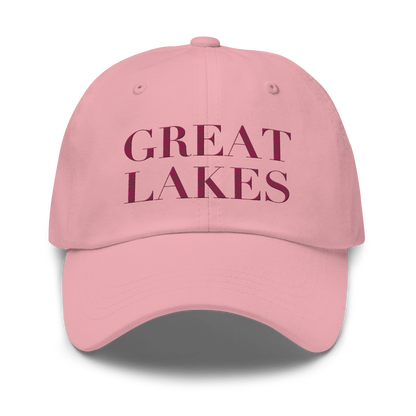 'Great Lakes' Dad Hat (Didone Font) | Ruby Red