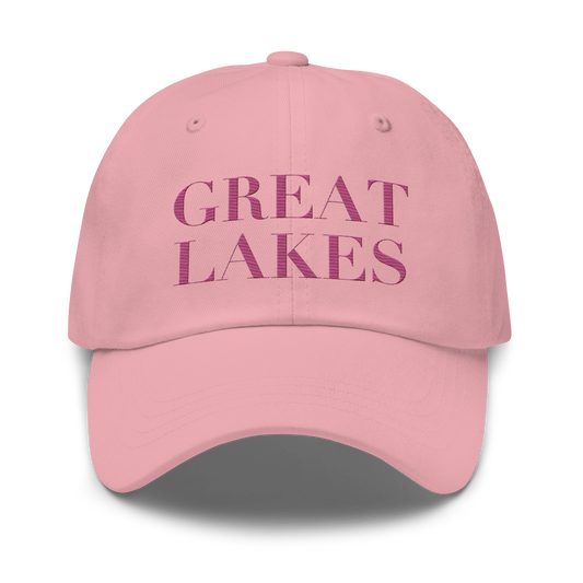 'Great Lakes' Dad Hat (Didone Font) | Apple Blossom Pink