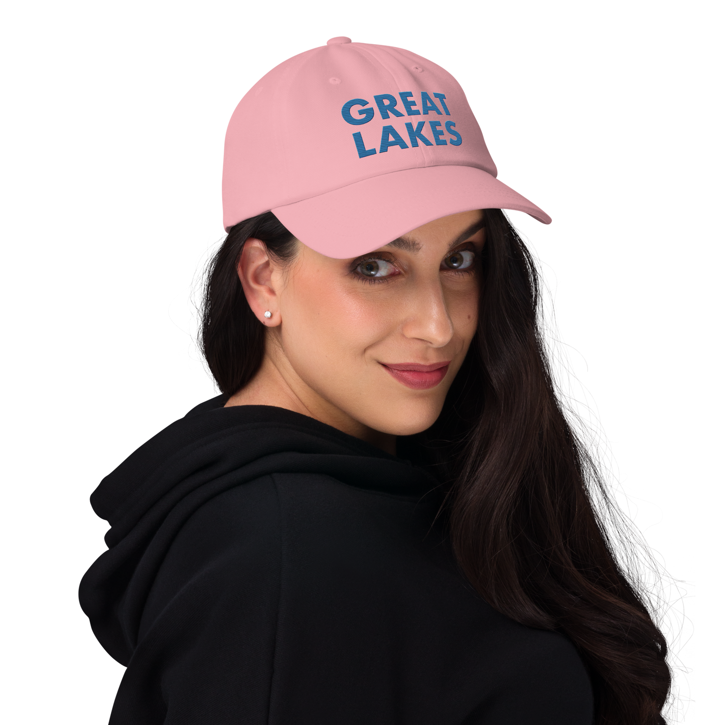 'Great Lakes' Dad Hat (Geometric Sans Font) | Superior Blue