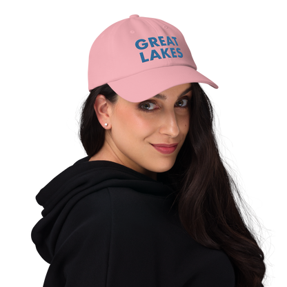 'Great Lakes' Dad Hat (Geometric Sans Font) | Superior Blue