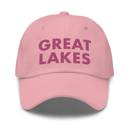 'Great Lakes' Dad Hat (Geometric Sans Font) | Apple Blossom Pink