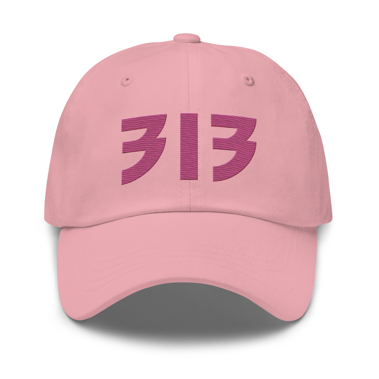 Detroit '313' Dad Hat (Glam Rock Font) | Apple Blossom Pink