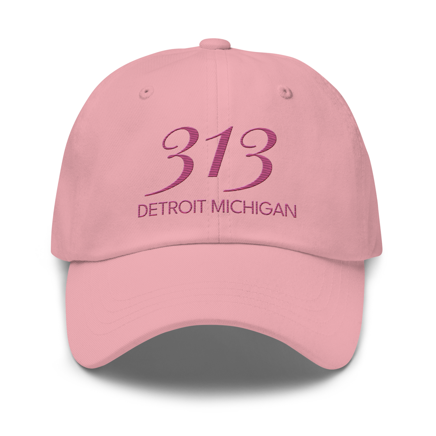 '313 Detroit Michigan' Dad Hat | Apple Blossom Pink