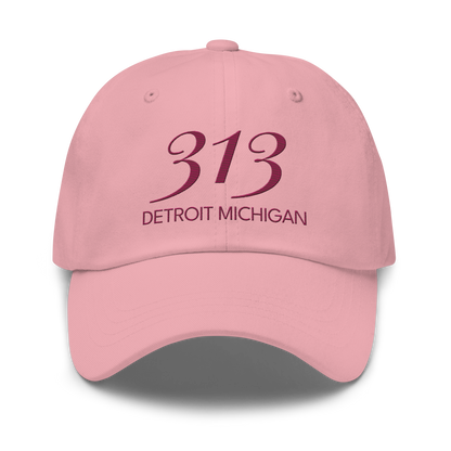 '313 Detroit Michigan' Dad Hat | Ruby Red