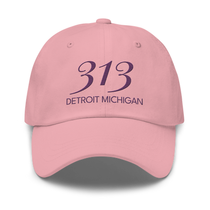 '313 Detroit Michigan' Dad Hat | Plum