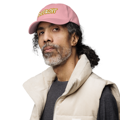 'Detroit' Dad Hat (Gold Tag Font)