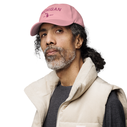 'Michigan EST 1837' Dad Hat (Athletic Font) | Apple Blossom Pink