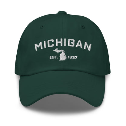 'Michigan EST 1837' Dad Hat (Athletic Font)