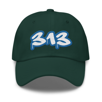 Detroit '313' Dad Hat (Azure Tag Font)