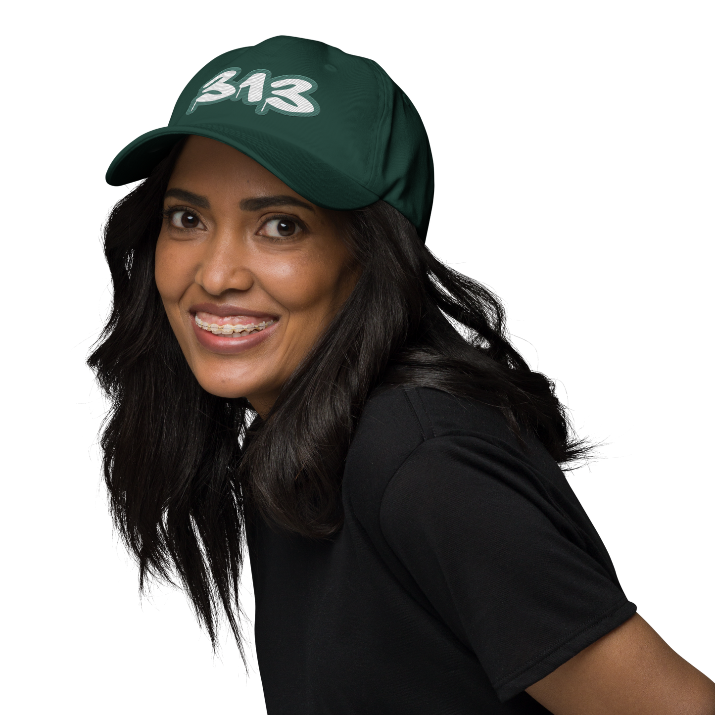 Detroit '313' Dad Hat (Copper Green Tag Font)