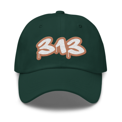 Detroit '313' Dad Hat (Copper Tag Font)