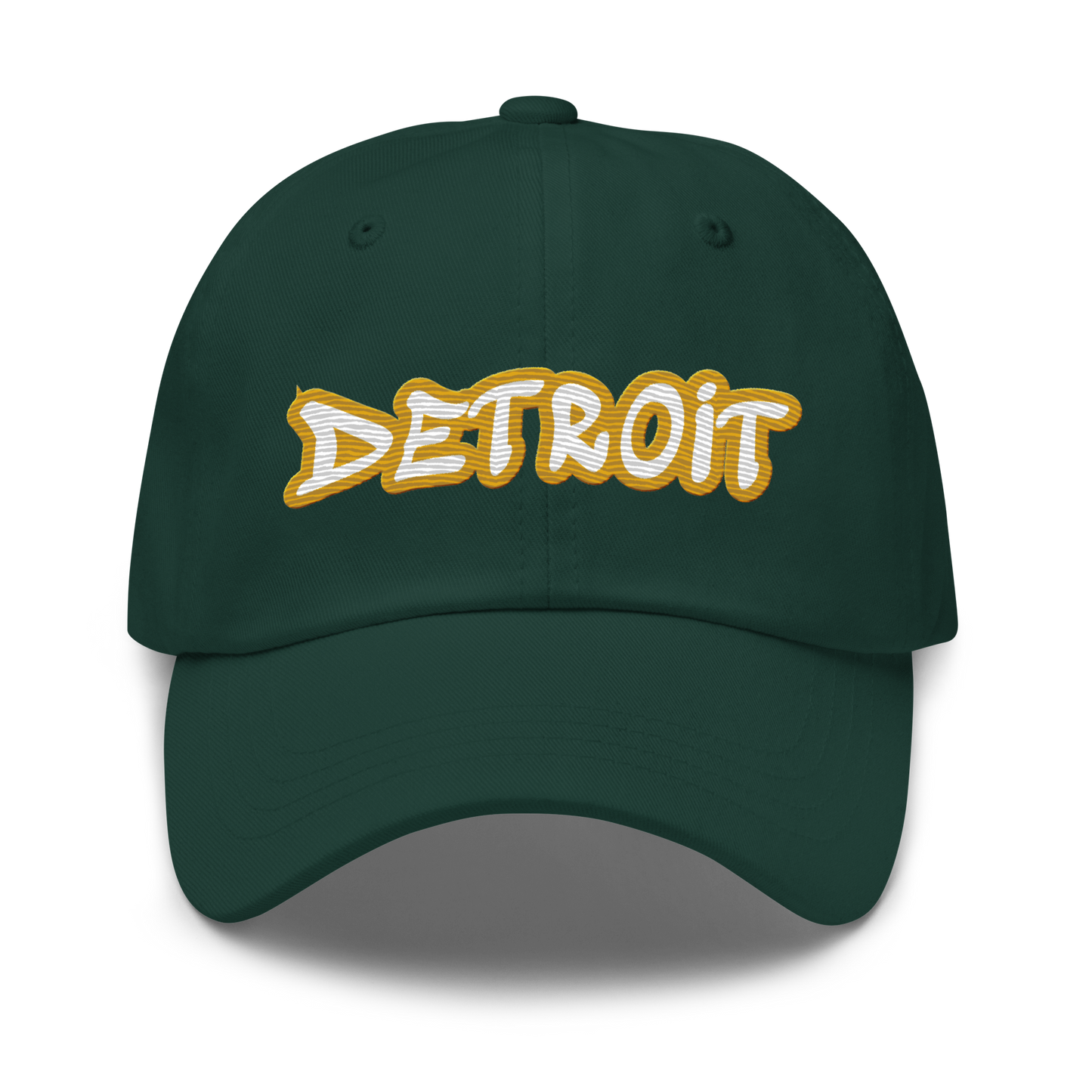 'Detroit' Dad Hat (Gold Tag Font)